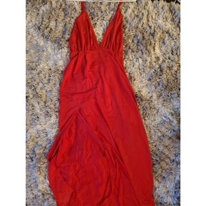 Red maxi dress